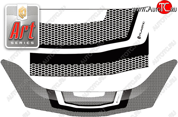 2 479 р. Дефлектор капота CA-Plastic  Honda Fit ( GE,  2) (2007-2014) дорестайлинг, GE 1-ый рестайлинг, GE 2-ой рестайлинг (Серия Art серебро)  с доставкой в г. Пермь