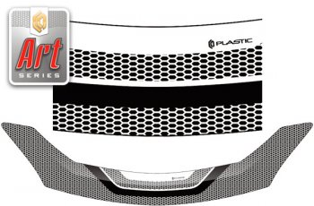 Дефлектор капота CA-Plastic Toyota Ractis (2010-2016) (Серия Art серебро)
