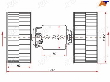 3 699 р. Мотор отопителя салона BMW 5-Series 88-96  7-Series 86-94  8-Series 89-99 SAT ST-64111374377  с доставкой в г. Пермь. Увеличить фотографию 1