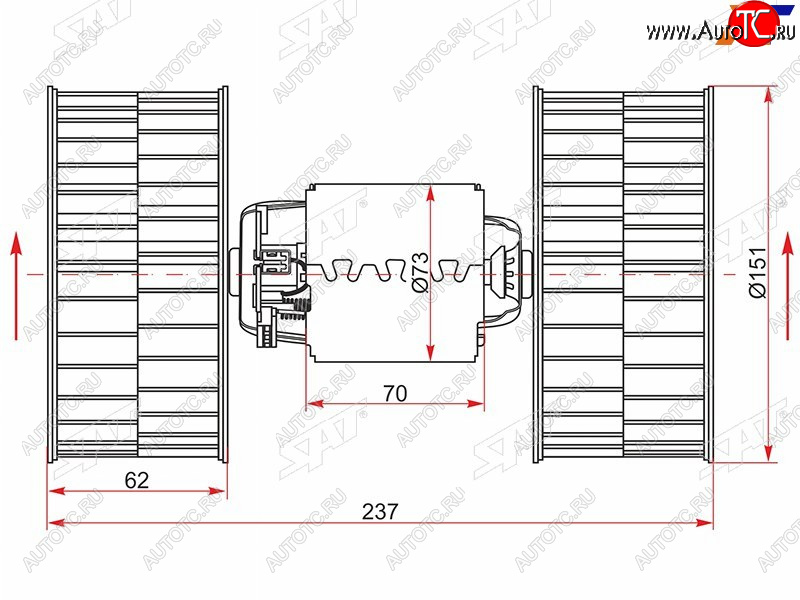 3 699 р. Мотор отопителя салона BMW 5-Series 88-96  7-Series 86-94  8-Series 89-99 SAT ST-64111374377  с доставкой в г. Пермь