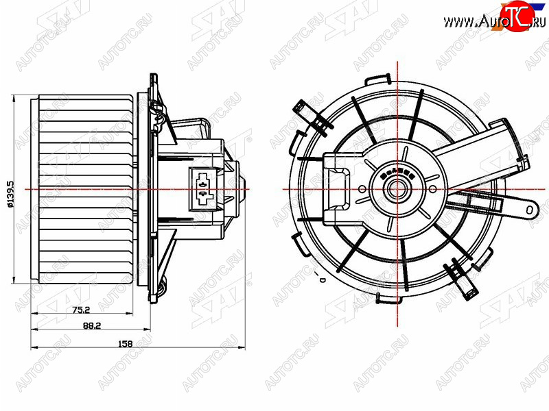 2 299 р. Мотор отопителя салона Peugeot Boxer 06-  Fiat Ducato 06-14 SAT ST-6441Y2  с доставкой в г. Пермь