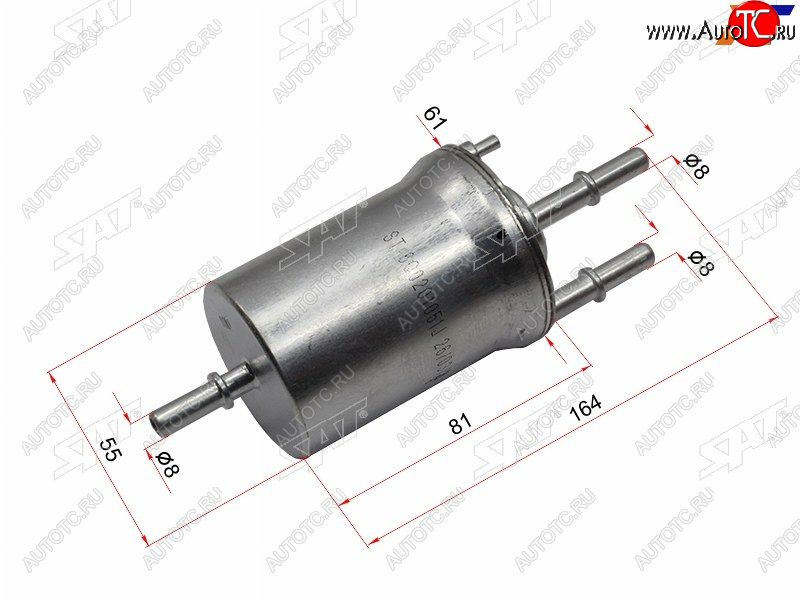 999 р. Фильтр топливный 4 bar VW POLO 01-JETTA 1.6 05-SKODA FABIA 01-OCTAVIA 04-13RAPID 12- SAT ST-6Q0201051J  с доставкой в г. Пермь