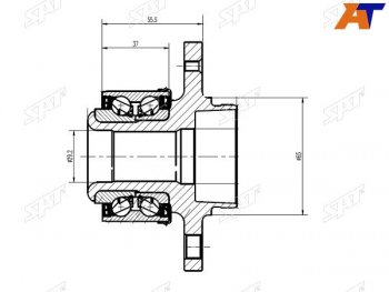 2 599 р. Ступичный узел перед AUDI A1A2SKODA FABIAVW POLO 02- SAT ST-6R0407621A  с доставкой в г. Пермь. Увеличить фотографию 1