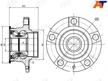 1 759 р. Ступичный узел задн. SKODA FABIARAPIDVW POLO (RUS) 09.11- SAT ST-6RU501611B  с доставкой в г. Пермь. Увеличить фотографию 2