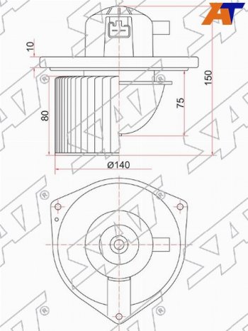 2 159 р. Мотор отопителя салона Mitsubishi ASX 10-20  Galant 03-12  Lancer 07-17  Outlander 05-12  Citroe SAT ST-7802A017  с доставкой в г. Пермь. Увеличить фотографию 1