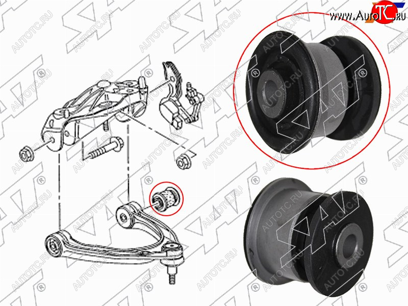 439 р. Сайлентблок Audi Q7 05-15  Volkswagen Touareg 02-18  Porsche Cayenne 02-10  Panamera 09-16 SAT ST-7L0407077  с доставкой в г. Пермь