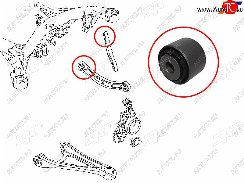449 р. Сайлентблок Audi Q7 05-15  Volkswagen Touareg 02-18 SAT ST-7L0505398B  с доставкой в г. Пермь