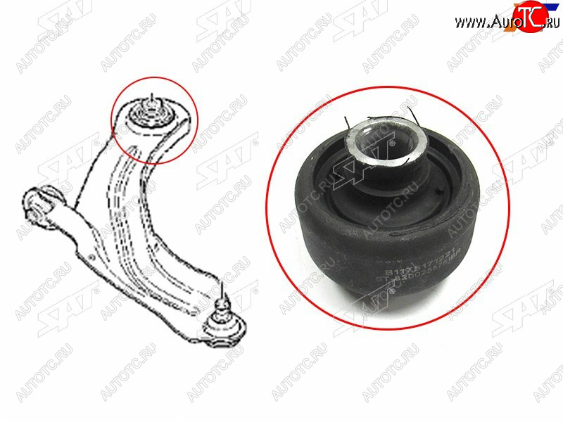 499 р. Сайлентблок переднего рычага задний RENAULT MEGANE II 03-KANGOO 09-12CLIO IV 12- SAT ST-8200255761BR  с доставкой в г. Пермь