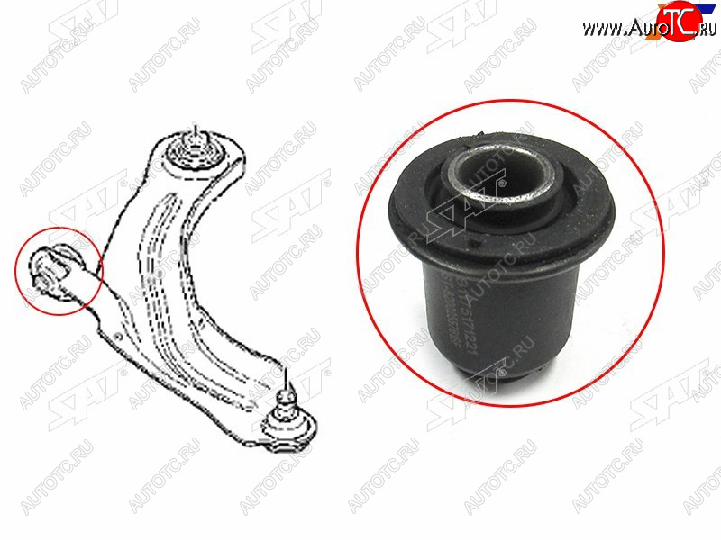 319 р. Сайлентблок Renault Clio 12-16  Kangoo 08-16  Megane 02-09  Scenic 03-09 SAT ST-8200255761BF  с доставкой в г. Пермь