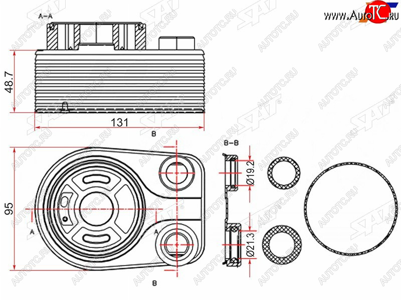 3 889 р. Радиатор масляный NISSAN QASHQAI 07-RENAULT CAPTUR 13-DUSTER 10-KANGOO 08- SAT ST-8200606297  с доставкой в г. Пермь