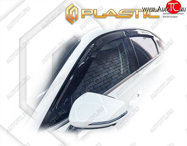 2 199 р. Дефлектора окон CA-Plastic KIA K8 GL3 (2021-2025) (classic полупрозрачный, без хром. молдинга)  с доставкой в г. Пермь