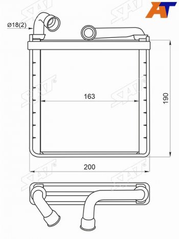 2 499 р. Радиатор отопителя салона SKODA OCTAVIA 13-KODIAQ 16-KAROQ 17-VOLKSWAGEN GOLF 12-PASSAT 14-TIGU SAT ST-87-0025  с доставкой в г. Пермь. Увеличить фотографию 3