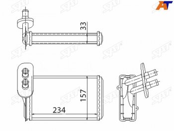 1 299 р. Радиатор отопителя салона AUDI A3 96-98SKODA OCTAVIA 98-98VOLKSWAGEN GOLF 91-98 (трубчатый) SAT ST-87-0022  с доставкой в г. Пермь. Увеличить фотографию 2