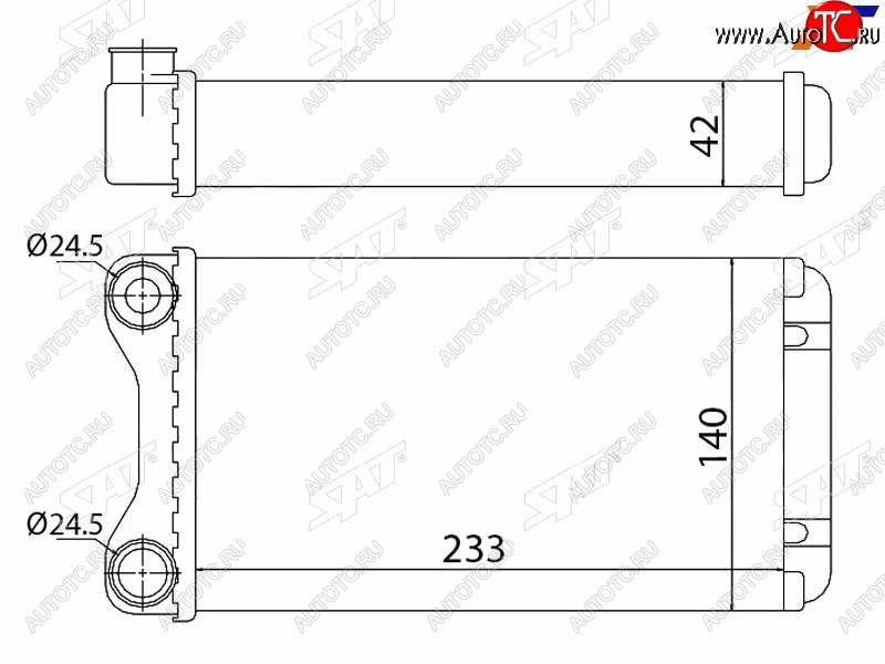 1 439 р. Радиатор отопителя салона  AUDI A4S4 00-09SEAT EXEO 09-(трубчатый) SAT ST-87-0028  с доставкой в г. Пермь