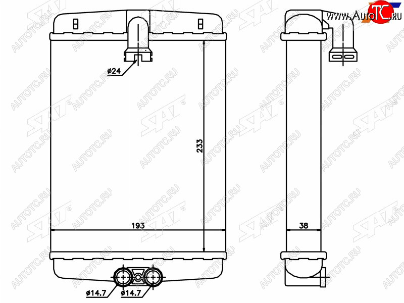 2 259 р. Радиатор отопителя салона MERCEDES C-CLASS W202 93-00(трубчатый) SAT ST-87-0036  с доставкой в г. Пермь