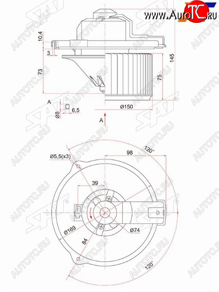 3 399 р. Мотор отопителя салона Suzuki Grand Vitara 97-05  Toyota Allion (T240) 01-07  Avensis (T250) 03-08 SAT ST-87103-12050  с доставкой в г. Пермь
