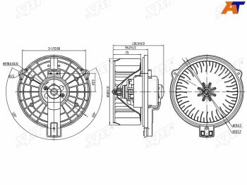 4 199 р. Мотор отопителя салона Lexus GS 97-04  RX 97-03  Toyota Highlander 00-07  Kluger V 00-07 SAT ST-87103-30390  с доставкой в г. Пермь. Увеличить фотографию 4