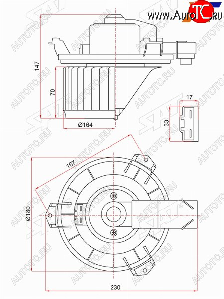 2 789 р. Мотор отопителя салона Ford Mondeo 14-19  Toyota Land Cruiser Prado (J120) 02-09  Lexus GX 02-09  SAT ST-87103-35060  с доставкой в г. Пермь