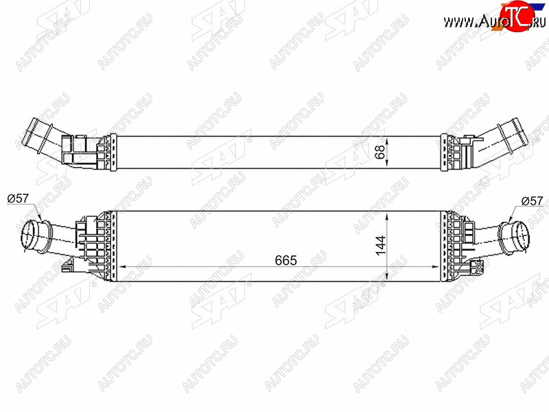 5 649 р. Интеркулер AUDI A4 07-A5 07-A6 11-Q5 08- SAT ST-8K0145805G  с доставкой в г. Пермь