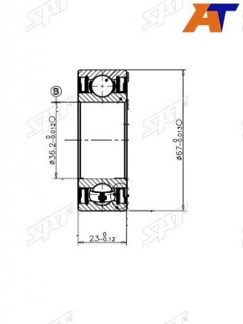 629 р. Подшипник привода TOYOTA SCEPTERGRACIACORONAMARK 2CROWNARISTO 4WD 92- SAT ST-90363-36001  с доставкой в г. Пермь. Увеличить фотографию 1