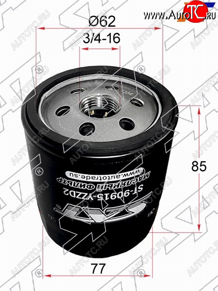 189 р. Фильтр масляный TOYOTA 1GFE,#JZ#,1,2MZFE 92- SAT ST-90915-YZZD2  с доставкой в г. Пермь