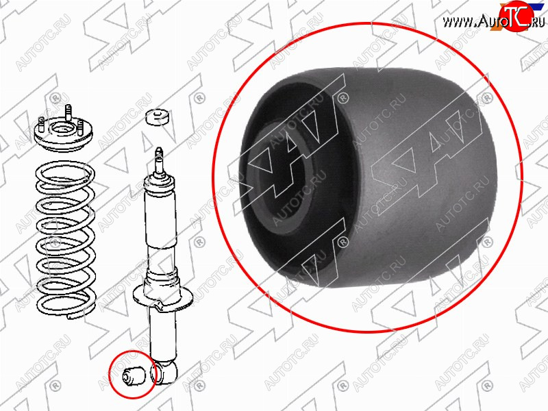 260 р. Сайлентблок Toyota Land Cruiser Prado (J90,J120) 96-09  Lexus GX 02-09  Toyota 4Runner 89-95  FJ SAT ST-90903-89012  с доставкой в г. Пермь