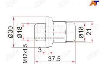 160 р. Гайка колесная закрытая чёрная TOYOTA HILUXLAND CRUISER PRADOTACOMAWILL VS SAT ST-90942-01077  с доставкой в г. Пермь. Увеличить фотографию 1