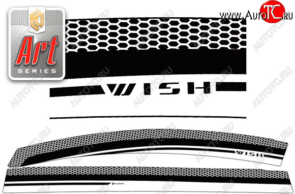 2 299 р. Дефлектора окон CA-Plastic  Toyota Wish  XE20 (2009-2017) дорестайлинг, рестайлинг (серия Art белая, без хром. молдинга)  с доставкой в г. Пермь