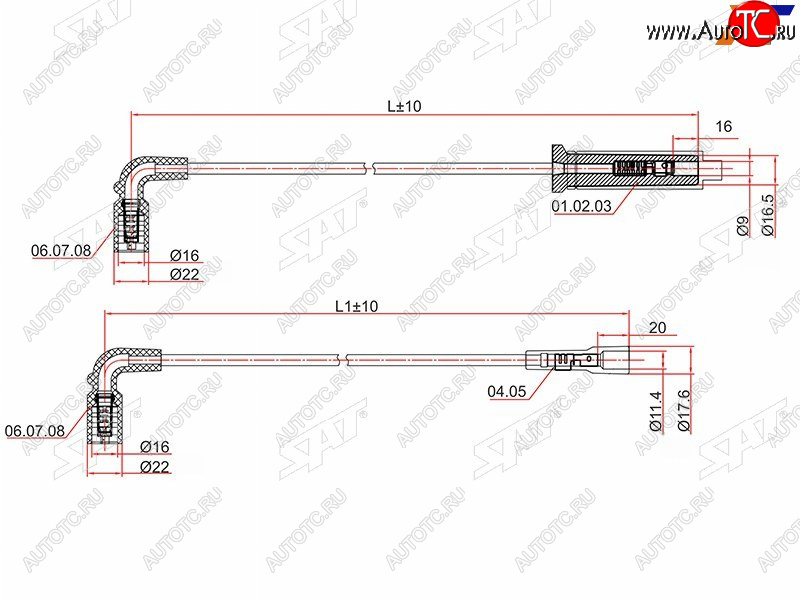 1 149 р. Провода высоковольтные CHEVROLET AVEO 03-08 1.4 F14S3 A14SMSLANOS 05- A14SMS SAT ST-96305387  с доставкой в г. Пермь
