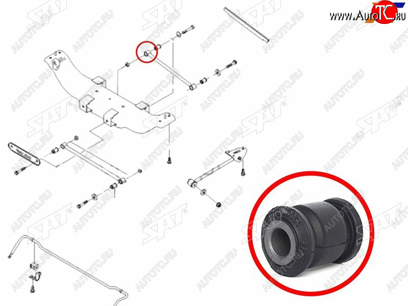 299 р. Сайлентблок Audi A6 97-05  Chevrolet Lacetti 04-13  Daewoo Lacetti 04-09  Toyota Corolla (E100,E1 SAT ST-96550051  с доставкой в г. Пермь