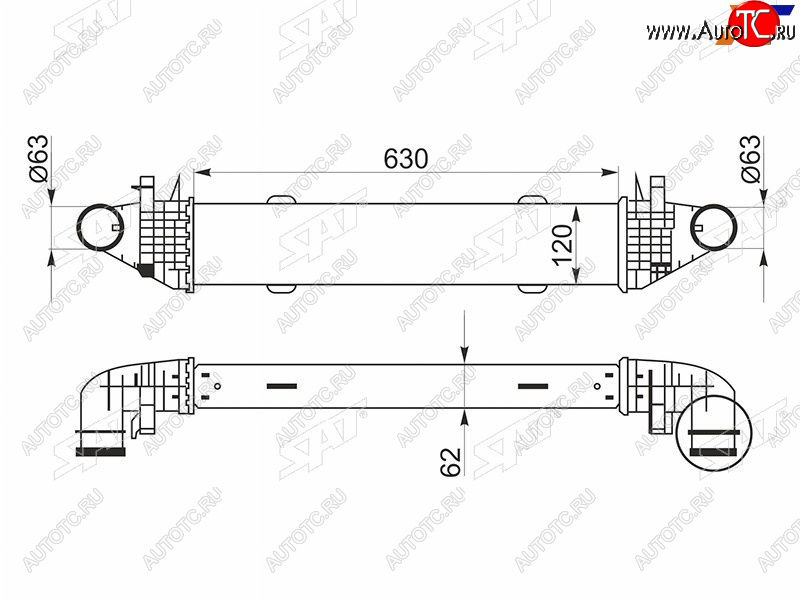 6 799 р. Интеркулер MERCEDES BENZ C-CLASS W204 06-14E-CLASS W212 09- SAT ST-A2045000500  с доставкой в г. Пермь