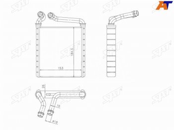 2 559 р. Радиатор отопителя салона SKODA SUPERBYETI 08-VOLKSWAGEN GOLF 03-PASSAT 05-TIGUAN 07- SAT ST-AU07-395-A0  с доставкой в г. Пермь. Увеличить фотографию 1