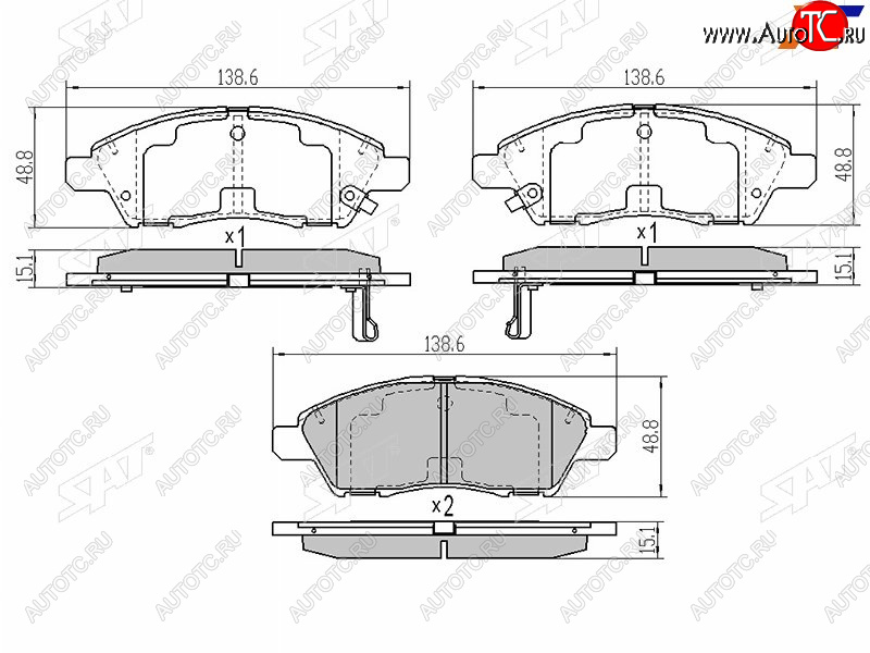 889 р. Колодки тормозные перед FR-FL SAT Nissan Cube 3 (2008-2025)  с доставкой в г. Пермь