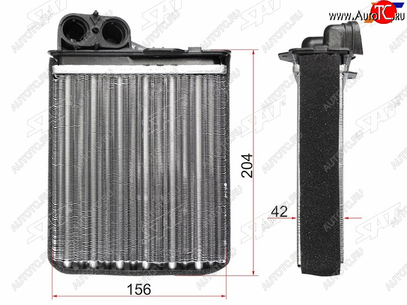 1 029 р. Радиатор отопителя салона RENAULT LOGAN 04-LOGAN 08- SANDERO 08-DUSTER 10-LADA LARGUS 12- SAT ST-DC01-395-A0  с доставкой в г. Пермь