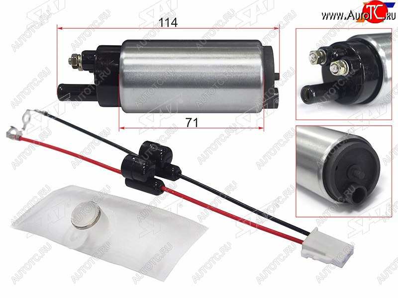 1 079 р. Топливный наcос 12V, 3BAR, 90LH, V=1600 SAT ST-FP09  с доставкой в г. Пермь