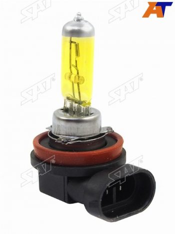 213 р. Лампа головного освещения галогенная желтая H11 12V 55W SAT ST-H11Y-12V  с доставкой в г. Пермь. Увеличить фотографию 1