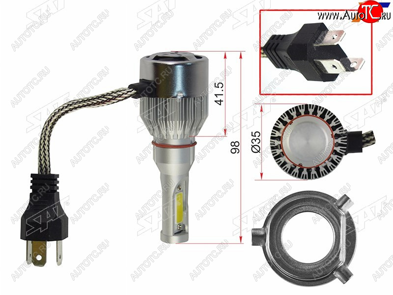 1 759 р. Комплект светодиодных ламп LED H4 36W3600LM SAT ST-H4-LED  с доставкой в г. Пермь