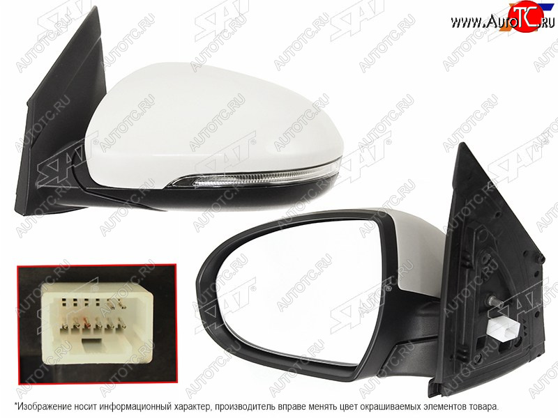 6 249 р. Зеркало Hyundai Tucson 15-21 (Слева Обогрев Регулировка Повторитель поворота Складывание 8 конт SAT ST-HN52-940-2  с доставкой в г. Пермь