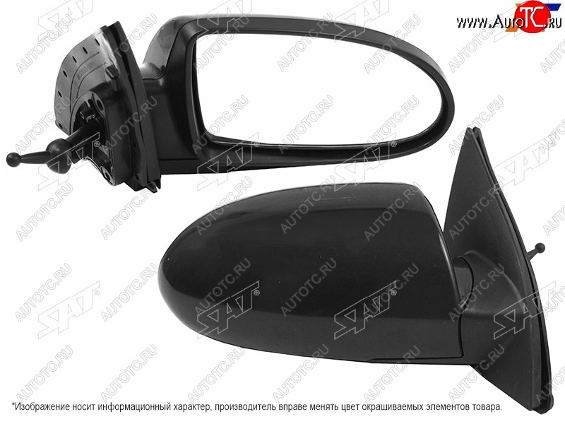 2 599 р. Боковое правое зеркало заднего вида (механическое) SAT  Hyundai Accent  3 MC (2005-2011) седан (неокрашенное)  с доставкой в г. Пермь