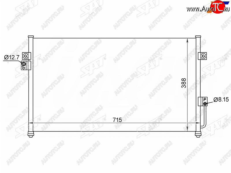 5 699 р. Радиатор кондиционера Hyundai Terracan 01-07 SAT ST-HY12-394-0  с доставкой в г. Пермь