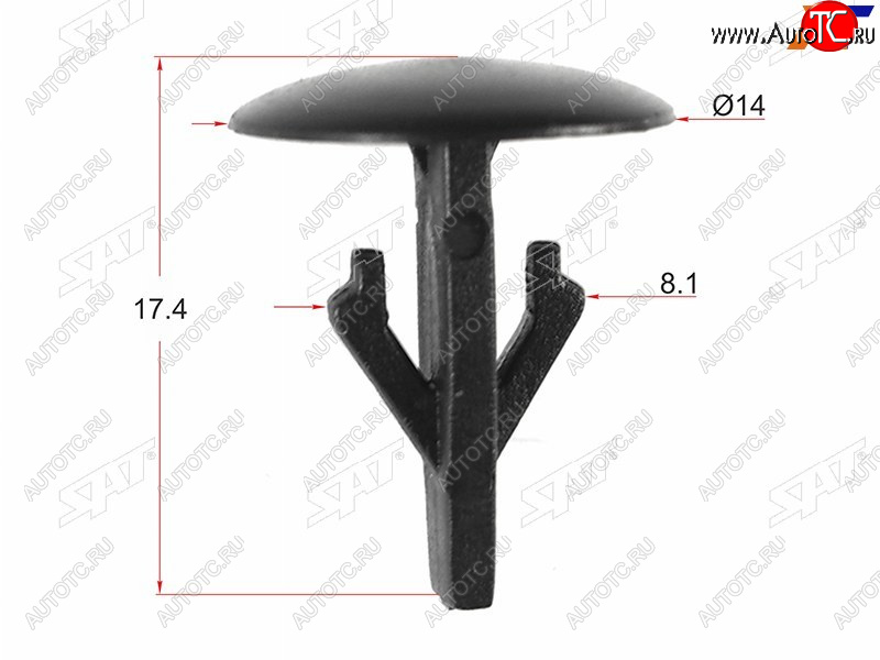 45 р. Клипса обшивки капота HONDA (1 шт.) SAT ST-KJ-1055  с доставкой в г. Пермь