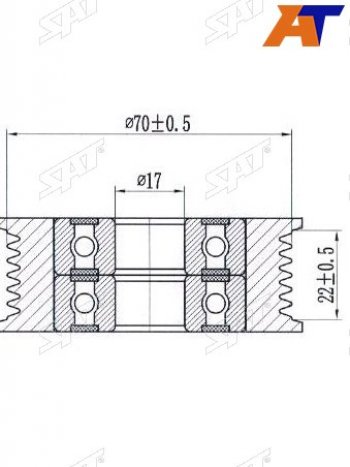 1 059 р. Ролик приводного ремня обводной MAZDA 36ATENZACX-5 08- SAT ST-L510-15-930A  с доставкой в г. Пермь. Увеличить фотографию 1