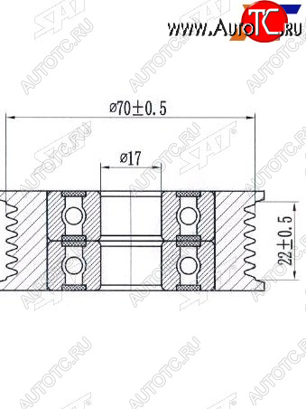 1 059 р. Ролик приводного ремня обводной MAZDA 36ATENZACX-5 08- SAT ST-L510-15-930A  с доставкой в г. Пермь
