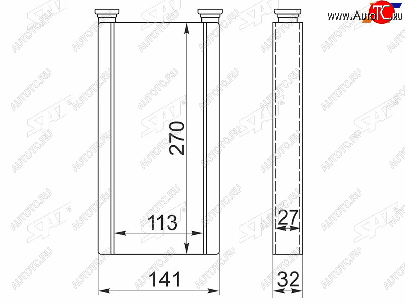 2 799 р. Радиатор отопителя салона TOYOTA HARRIERARISTO #ZS16# 97-05PROGRESS LEXUS RX300GS300 97-05 SAT ST-LX45-395-0  с доставкой в г. Пермь