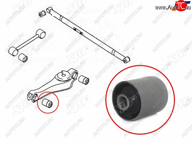 629 р. Сайлентблок Mitsubishi Delica 94-07  Pajero 91-06  Hyundai H1 97-07  Starex 97-07 SAT ST-MB951813  с доставкой в г. Пермь