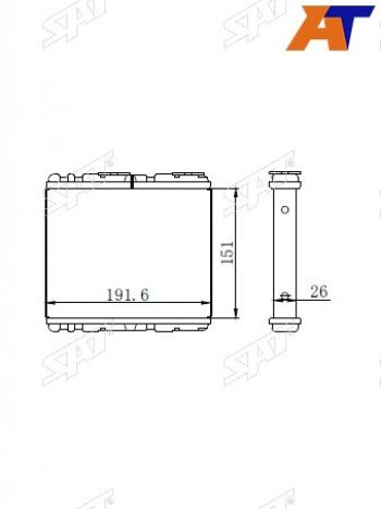 1 999 р. Радиатор отопителя салона  DIESEL MK211MK260MK251 94-2002 SAT ST-NSD211-395-0  с доставкой в г. Пермь. Увеличить фотографию 1