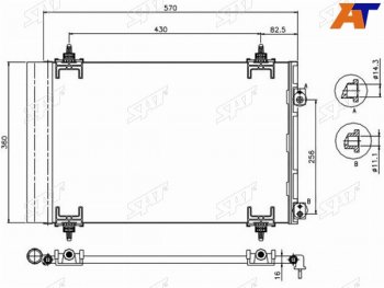 3 899 р. Радиатор кондиционера Citroen Berlingo 08-22  C4 04-11  C4 Picasso 07-14  Peugeot 308 07-15  Cit SAT ST-PG38-394-0  с доставкой в г. Пермь. Увеличить фотографию 1