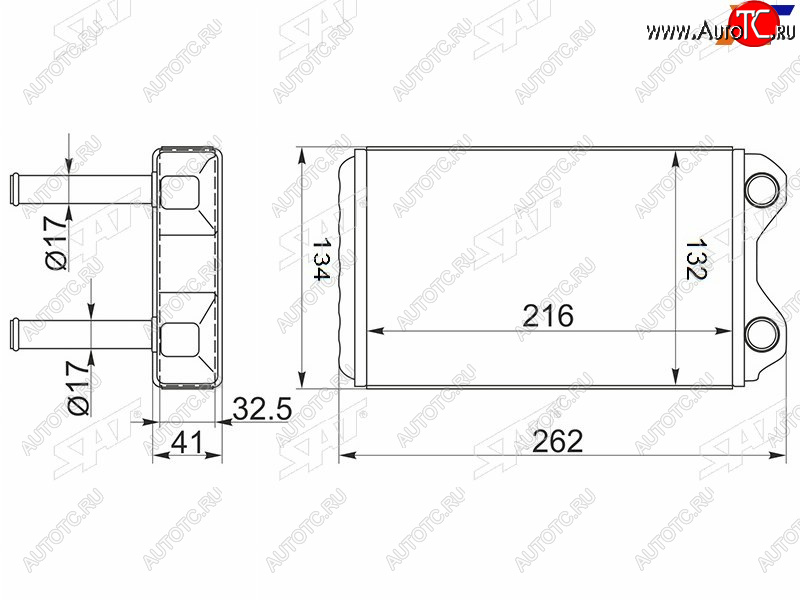 2 799 р. Радиатор отопителя салона TOYOTA COROLLASPRINTERCERESMARINO 91-02 SAT ST-TY26-395-0  с доставкой в г. Пермь
