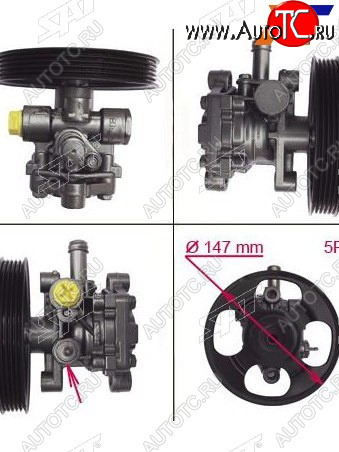 6 399 р. Насос ГУР MMC COLTLANCER 1.3-1.6 96-07 SAT ST-VP47  с доставкой в г. Пермь