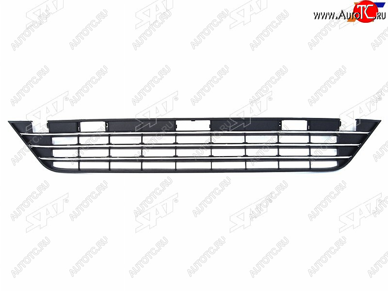 9 349 р. Нижняя решетка переднего бампера SAT Volkswagen Touareg NF рестайлинг (2014-2018) (молдинг хром)  с доставкой в г. Пермь
